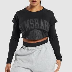 Gymshark Black Long Sleeve Crop Top